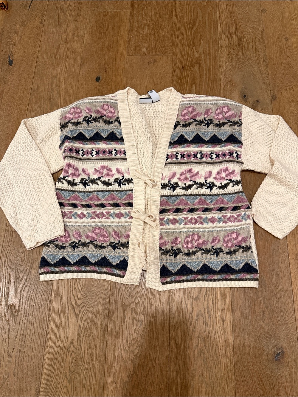 Vintage Tie Front Liz Sport Floral Grandmacore Cardigan - PM